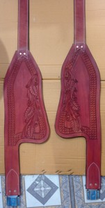 Nuevas guardabarros de cuero genuino de primera calidad 100% de alta calidad, juego de par de repuesto para guardabarros de silla de montar western para adultos - Product Image 2