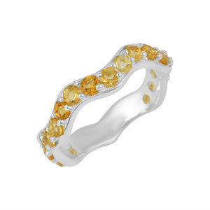 <b>925</b> Sterling <b>Silver</b> Band <b>Ring</b> Citrine Gemstone Women's Wedding <b>Ring</b> Birthstone Fine Jewelry Wholesale Trusted Supplier Fine <b>Ring</b> - Product Image 1