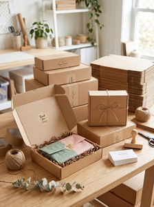 Boîtes d'expédition ondulées pour avion à faible MOQ, impression dorée, matériaux recyclés pour l'emballage des petites entreprises - Échantillon gratuit - Product Image 3