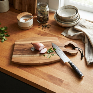 Planche à découper en bois d'acacia avec poignée, plateau de service en bois pour cuisine, restaurant, maison, vente en gros - Product Image 5