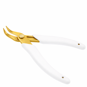 90 Degree Bent Nose Pliers White Gold Handle Gold Tip Precision Jewelry Tool Chain Nose Pliers Professional Hand Tool - Product Image 4