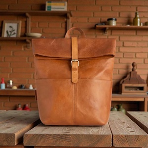 Mochila de Cuero Genuino Resistente con Parte Superior Enrollable, Mochila de Viaje para Hombre, Bolsa para Portátil de Piel de Vaca, Equipo Resistente para Exteriores LTBP-0102 - Product Image 2