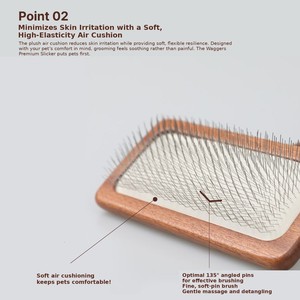 Brosse à poils pour animaux de compagnie, en bois, à poils doux, légère, pour le toilettage, accessoires essentiels pour le toilettage des animaux, brosse pour chien. - Product Image 4