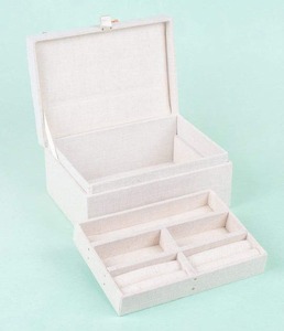 Caja de Joyería de Madera Premium Hecha a Mano, Bordada, Ecológica, Moderna y de Lujo, con Diseño Floral, de Poliéster, con Borlas y Cuentas, Elegante - Product Image 4