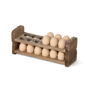 New two-layer stackable wooden food storage rack, <b>egg</b> collection rack, <b>egg</b> rack for home kitchens - Product Image 1