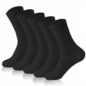 Practical Everyday <b>Men's</b> Autumn Crew <b>Socks</b> Soft Touch Knit Material Breathable Comfortable Dress Bottom Logo - Product Image 4
