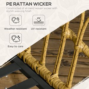 Set di 3 Sedie a Dondolo da Esterno in Rattan Bianco Crema, Resistenti alle Intemperie, con Cuscini per Giardini e Bistrot - Product Image 5