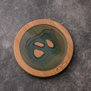 Modern Round Wood <b>Coaster</b> with Resin Inlay Non-Slip with Chemical Finishing Square Indoor Tableware Pads <b>for</b> Skill Artisan - Product Image 5