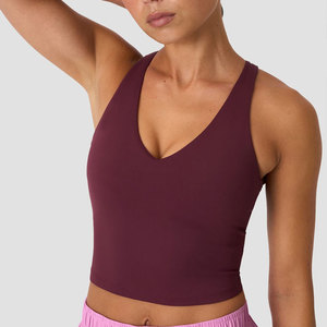 Camiseta Deportiva de Alta Calidad para Mujer, Color Personalizado, para Gimnasio y Ejercicio, de Alta Elasticidad, Corte Recortado - Product Image 3