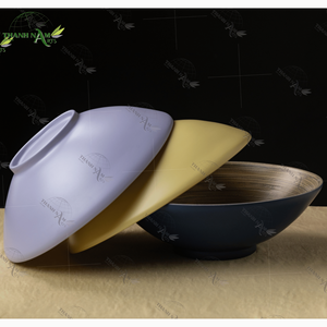 Bol classique en bambou léger, personnalisable, jetable et écologique D25xH8.5cm pour usage domestique et fêtes - Product Image 4