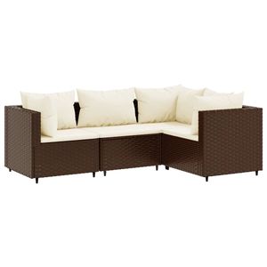 Ensemble de salon de jardin modulaire moyen en rotin PE marron pour usage extérieur - Product Image 2