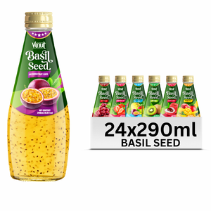 Boisson aux graines de basilic Passion 290ml sans sucre, graines de chia, fabricant de boissons OEM ODM sous marque privée - Product Image 1