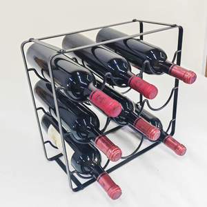 ชั้นวางไวน์โลหะพับได้ ที่วางขวดไวน์ ชั้นวางเก็บไวน์ประหยัดพื้นที่ - Product Image 1