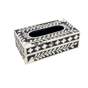 Boîte à mouchoirs décorative artisanale en os incrusté, écologique et luxueuse, accessoire de décoration élégant pour la maison Tradebyd - Product Image 5