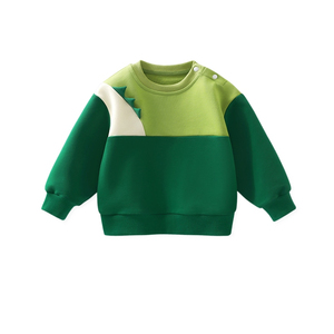 Sweat-shirt à capuche unisexe pour bébé, motif dinosaure coloré, style vintage, respirant, en polaire, manches régulières, haut d'automne - Product Image 2