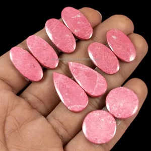 Vente en gros de paires de cabochons en thulite rose de haute qualité, pierres précieuses naturelles, prix d'usine, pierres précieuses en vrac pour la fabrication de bijoux, Radha Arts - Product Image 3