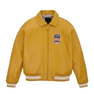 เสื้อแจ็คเก็ตบอมเบอร์หนังแท้ Avirex USA สำหรับผู้ชาย หลากสี สตรีทแวร์ทำมือ - Product Image 4