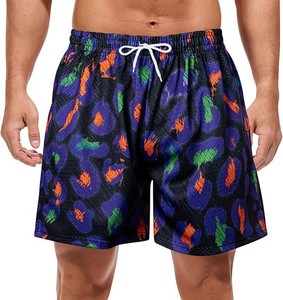 Shorts de bain rayés pour hommes Modern Movements, extensibles dans 4 directions, écologiques, séchage rapide, avec cordon de serrage, décontractés, taille mi-haute - Product Image 4