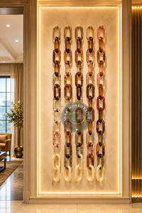 Escultura de Pared de Cadena de Resina Artística Acrílica Moderna Personalizada, Decoración del Hogar Multicolor, Forma Irregular, Artesanía de Fundición por FWE - Product Image 4