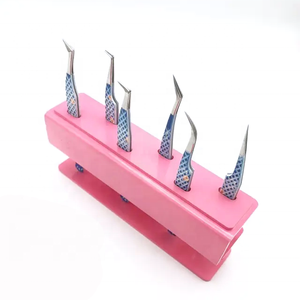 Pince à épiler à volume droit et mince à 45 et 75 degrés Marque privée Pince à épiler à tenue forte pointe en fibre Pince à épiler personnalisée pour extension de cils - Product Image 4