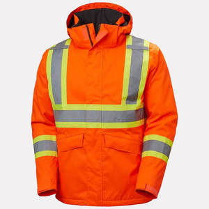 Veste de sécurité haute visibilité imperméable en polyester avec bande réfléchissante, capuche unisexe, toutes saisons, pour travaux de construction, extérieur, gardes - Product Image 3