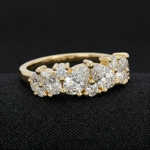 Élégante alliance de mariage en or 14 carats avec diamants, bague de fiançailles simple et polie, bijoux fins pour femmes et hommes - Product Image 3