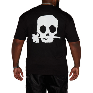 Camiseta de manga corta negra para hombre, estilo urbano, cuello redondo, corte regular, de algodón jersey con estampado frontal de letras, la más vendida. - Product Image 2