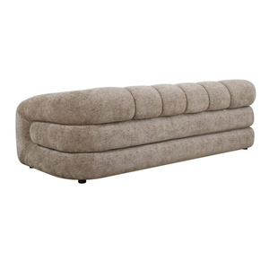 <b>Modern</b> 3 Seater Upholstered Fabric <b>Sofa</b> with Sculptural Channel Tufting, Rounded Arms and Low Profile <b>Design</b> - Product Image 5
