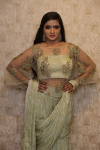 Elegant Green color Drape Saree look with Embroidered <b>Top</b> for Wedding <b>Indian</b> Traditional wear women floor Length Regular Fit - Product Image 6