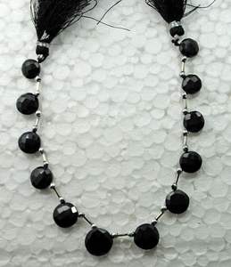 Cuentas facetadas de espinela negra natural en forma de moneda, hilo de cuentas sueltas de piedras preciosas para la fabricación de joyas al por mayor - Product Image 6