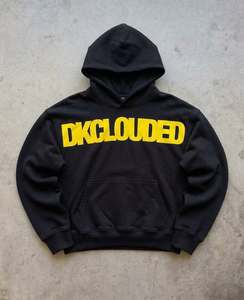 Custom Unisex Oversized Pullover <b>Hoodie</b> Bold Raised Letter Graphic Premium Streetwear Sweatshirt Heavyweight Cotton Hoodies - Product Image 1