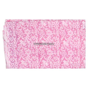Main Bloc Coton Tissu Sanganeri Jaipuri Tissu Voile Tissu Dernier Floral Imprimé Lâche Courir Tissé Poids Léger 92x88 - Product Image 4