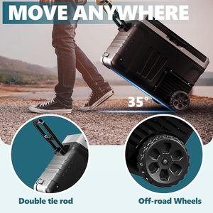 Refrigerador EUHOMY de 12 Voltios, Enfriador Eléctrico de 37QT (35L), Enfriador de 12V con Ruedas y 2 Cestas para Viajes, Camiones, Barcos, Campamentos - Product Image 3