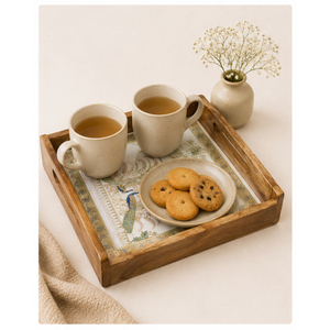 Juego de 3 bandejas de servir de madera MDF premium con estampado de Medusa de lujo, bandeja rectangular decorativa con asas para decoración del hogar y hoteles - Product Image 2
