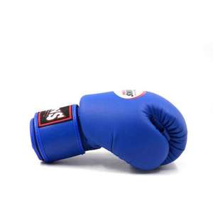 Gants de boxe de qualité supérieure, confortables et respirants, en cuir PU bleu, fermeture Velcro, pour adultes - Product Image 2