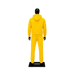 Custom <b>Yellow</b> Tracksuit Men Pullover <b>Hoodie</b> Jogger Pants Set Printed Logo Sportswear Casual Streetwear Wholesale OEM Outfit Set - Product Image 2