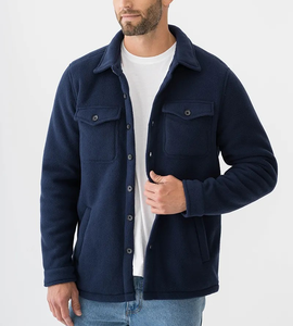 Chemises en polaire à manches longues pour hommes, 100% polyester, qualité supérieure, tendance, décontractées, vêtements de plein air, logo personnalisé - Product Image 1