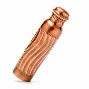 Tapa de Botella de Agua de Cobre Pulido Estilo Clásico, Botella de Metal Reutilizable para Viajes, Hogar, Oficina, Regalo, Certificación LFGB, Personalizable - Product Image 1