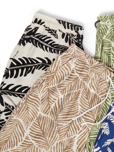 Shorts de plage pour hommes, imprimé denim, taille élastique, cordon de serrage, décontracté, pour les vacances, coloré, léger, blanc, pour la plage - Product Image 3