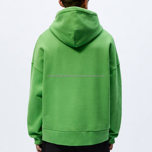 Sweats à capuche personnalisés pour hommes, 100% coton, épais, lourd, coupe ample, sweats à capuche à épaules tombantes, streetwear, sweat à capuche uni pour hommes - Product Image 3