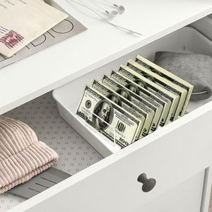 Set di 2 Organizzatori Trasparenti in Plastica per Scrivania e Cassetti, Vassoio per Posta e Contanti con 7 Scomparti, Divisorio per Documenti e Buste - Product Image 3