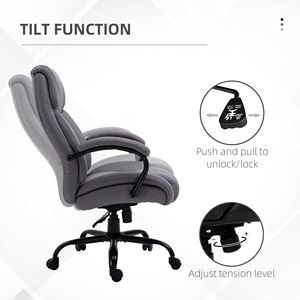 Sedia da Ufficio Direzionale Grande e Alta Grigio Chiaro 484 libbre, Regolabile in Altezza, Sedia da Scrivania per Computer con Seduta Larga, Certificata BIFMA, in Alluminio - Product Image 6
