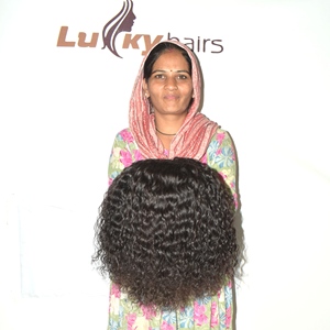 Premium Natural Curly Indian Human Hair Soft <b>Wig</b> Virgin Remy HD Lace <b>Front</b> Glueless Pre Plucked 100g Wholesale Export Factory - Product Image 1