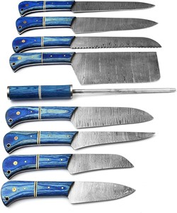 Juego de Cuchillos de Chef de Acero Inoxidable de 9 Piezas, Ambidiestros, con Mango de Madera, Hechos a Mano, OEM, Cuchillos Profesionales - Product Image 3