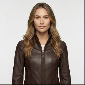 Nueva llegada de alta calidad de diseño personalizado chaqueta de cuero de las mujeres de punto de lona transpirable personalizable servicio OEM - Product Image 1