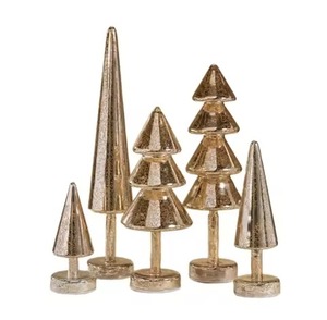 Decorative Holiday <b>Christmas</b> <b>Tree</b> Ornament Premium Metal Tabletop Accent Collection - Product Image 1