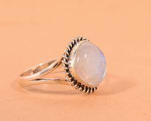 925 Sterling <b>Silver</b> Moonstone <b>Ring</b> for Women | Natural Rainbow Moonstone Handmade <b>Statement</b> Jewelry | Wholesale Supplier - Product Image 4