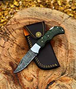 Navaja de Bolsillo de Acero de Damasco de Edición Limitada, Hecha a Mano, Plegable, Regalo Único y Personalizado, Producto Grabado Palace LLC - Product Image 6