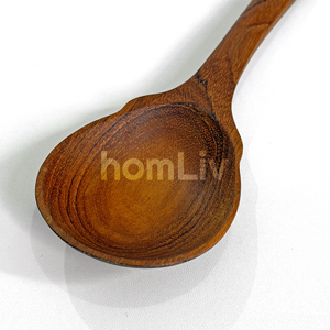 Mini-louche en bois de teck naturel OEM, petite cuillère de service pour sauce, soupe, bouillie, ustensiles de cuisine en bois faits à la main, écologiques - Product Image 2