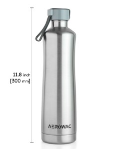 stainless steel vacuum insulated water bottle thermal flask carrying strap loop handle double wall <b>metal</b> drinkware - Product Image 4